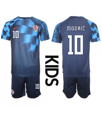 Chorwacja Luka Modric #10 Koszulka Wyjazdowych Dziecięca MŚ 2022 Krótki Rękaw (+ Krótkie spodenki)